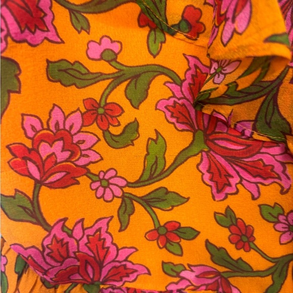 Veronica Beard designer Randa blouse 100% silk orange floral size 4 - Picture 16 of 16